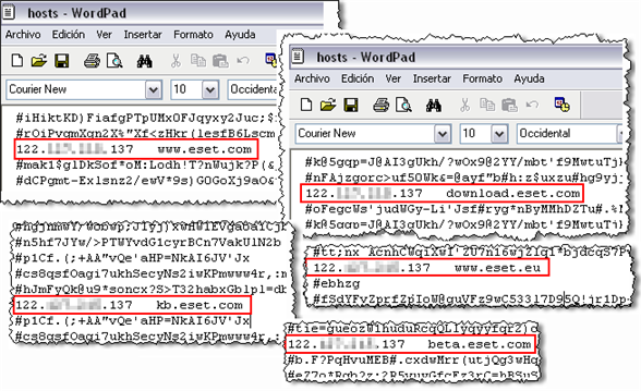 Qhost bloquea sitios de ESET